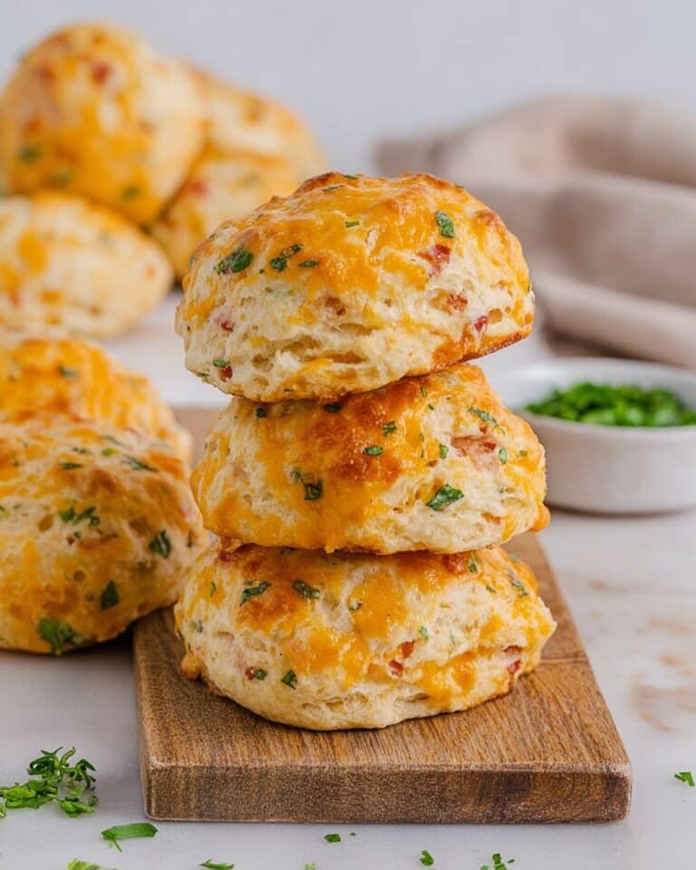 Protein Cottage Cheese Breakfast Biscuits with Ham and Cheddar Recipe