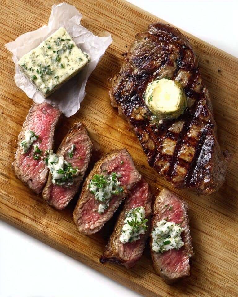 Grilled New York Strip Steaks with Herb Compound Butter Recipe