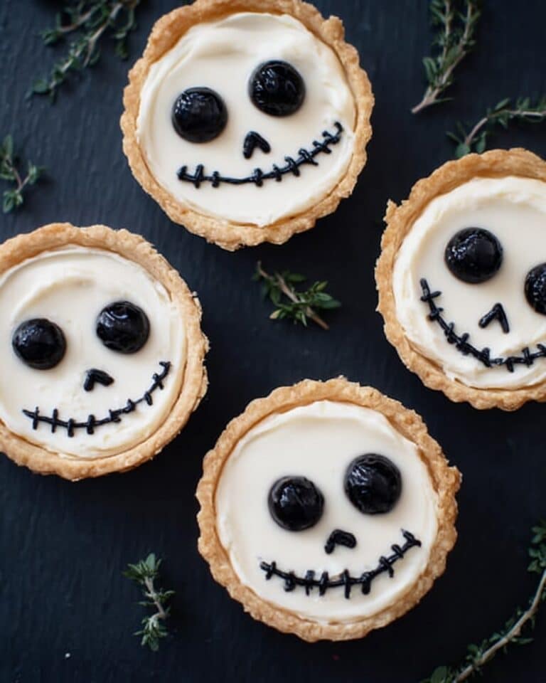 Halloween Jack Skellington Ricotta Olive Tarts Recipe