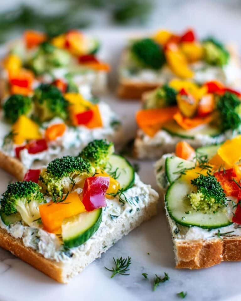 Veggie Pizza with Cream Cheese and Fresh Herbs Recipe