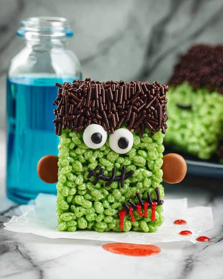 Halloween Rice Krispies Treats (Frankenstein’s Monster!) Recipe
