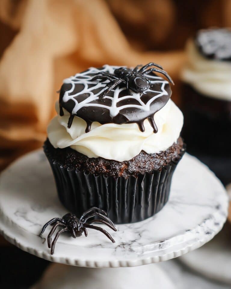 Black and White Spider Web Cupcakes Recipe