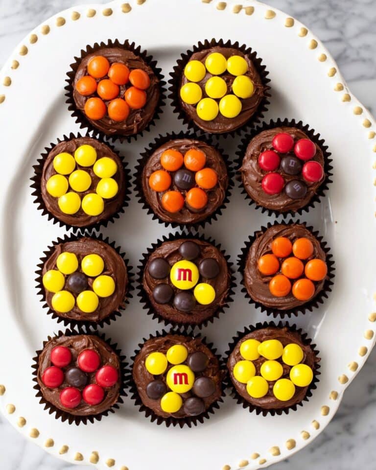 Fall Daisy Mini Cupcakes with M&M’s Harvest Candies Recipe