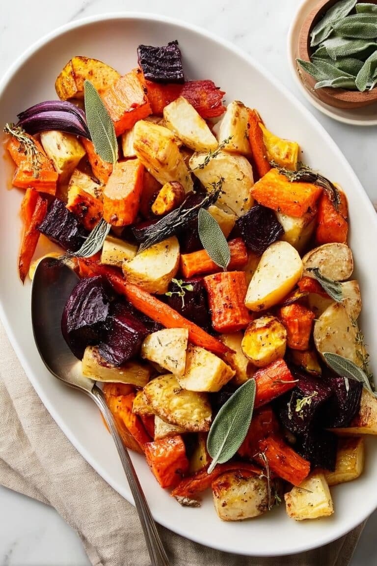 Roasted Root Vegetables with Crispy Sage and Herb-infused Oil Recipe