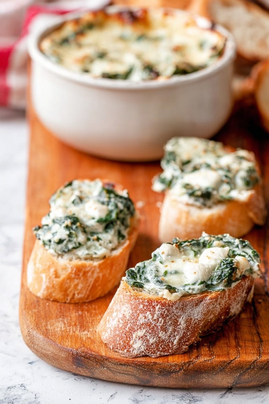 Baked Spinach Dip, creamy spinach dip, cheesy spinach appetizer, hot spinach cheese dip, easy party spinach dip - A round red ceramic bowl filled with a layer of melted, golden-brown cheese on top, showing a slightly bubbly and toasted texture. The bowl is placed on a white marbled wooden board with slices of light brown crusty bread arranged behind and next to the bowl. The cheese layer is creamy white with spots of browned cheese, covering the contents fully. The background shows a white marbled surface with a beige cloth under the wooden board. photo taken with an iphone --ar 2:3 --v 7
