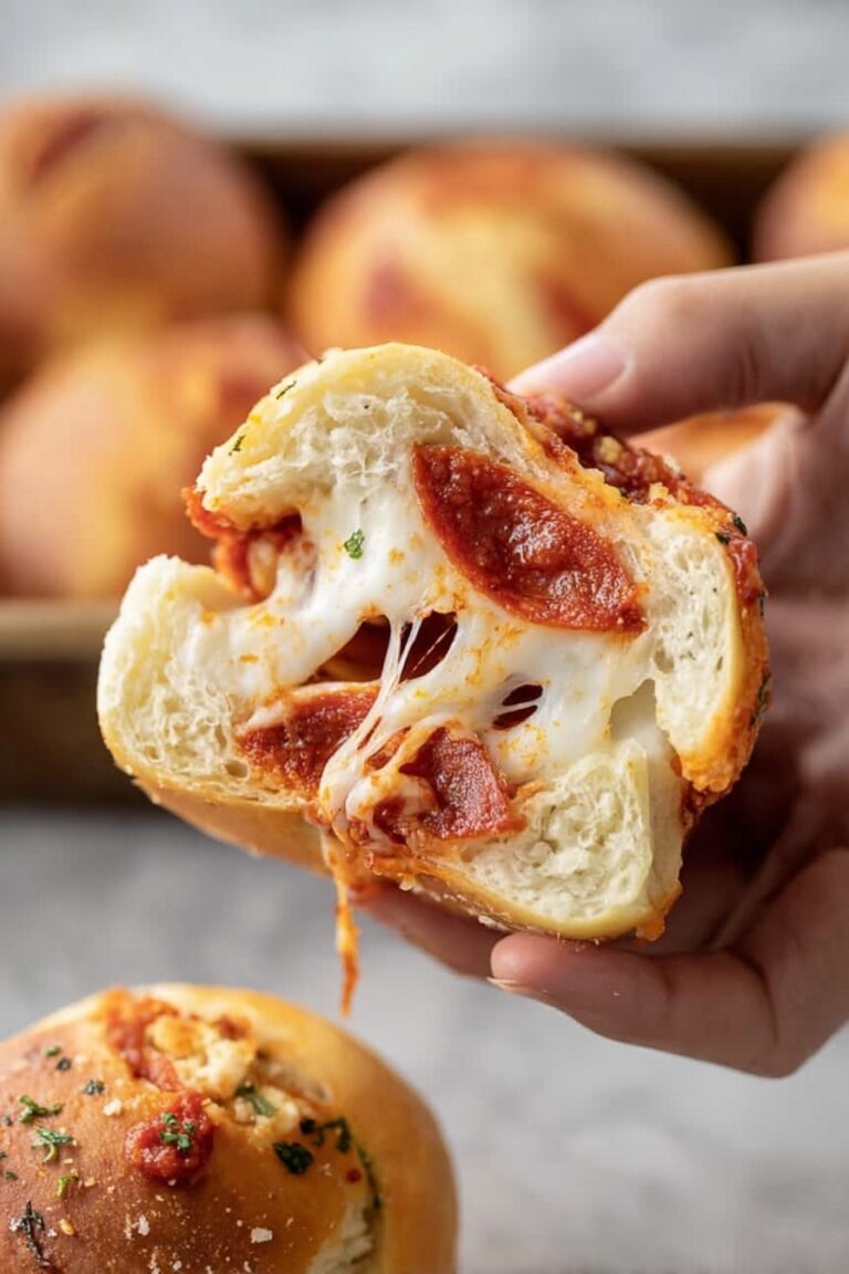 Cheesy Pizza Bombs with Garlic Butter and Pepperoni Recipe