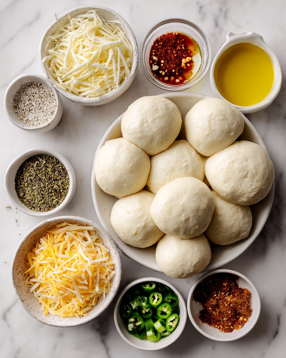 Santa Fe Turkey Sliders, Santa Fe Turkey Sliders recipe, spicy turkey sliders, Hawaiian roll sliders, easy party sliders - Flat lay of sliced Hawaiian rolls, deli sliced turkey, shredded pepper jack cheese, diced green chiles, mayonnaise mixed with paprika and curry powder, melted butter with poppy seeds, dijon mustard, and a sprinkle of cayenne pepper, all beautifully arranged on a white marble surface, photo taken with an iphone --ar 2:3 --v 7