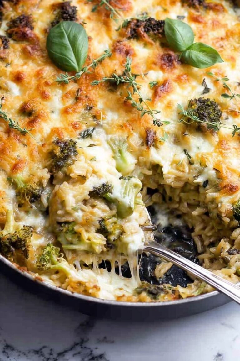 Cheesy Broccoli Orzo Bake Recipe