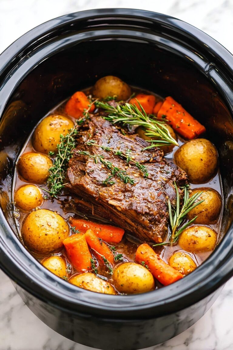 Slow Cooker Pork Roast with Potatoes and Carrots Recipe