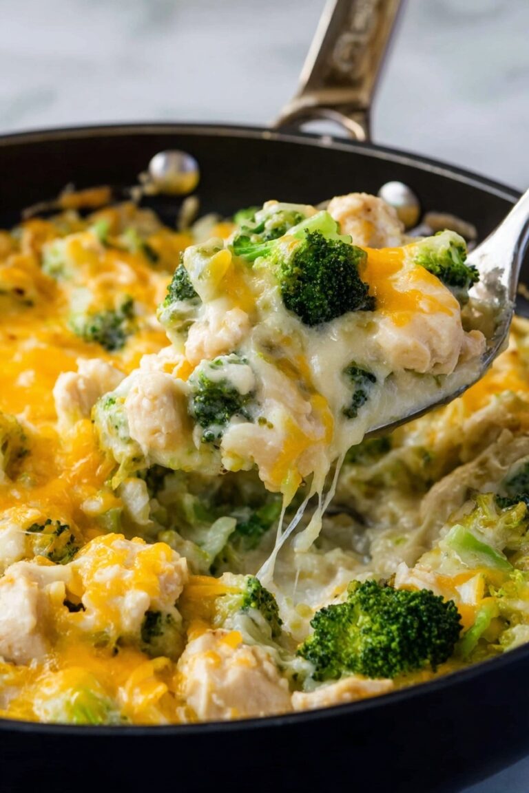 One Pot Cheesy Chicken Broccoli Rice Bake Recipe