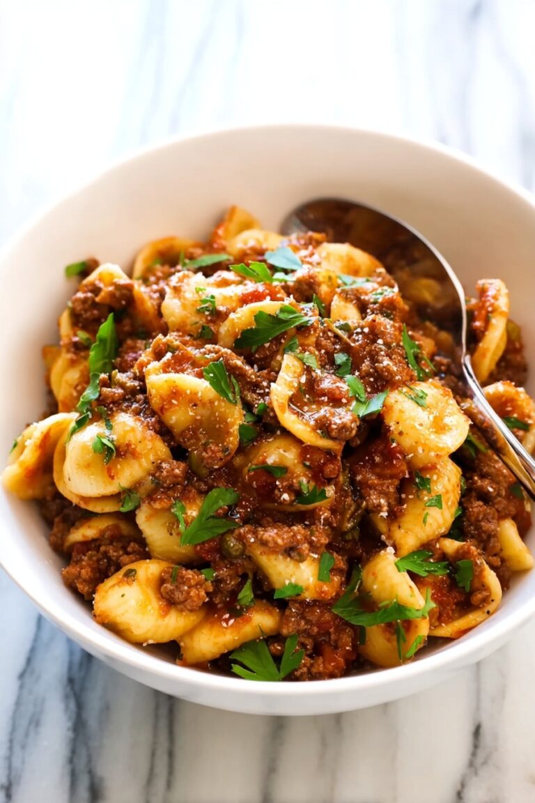 Cheesy Baked Tortellini with Ground Beef Recipe