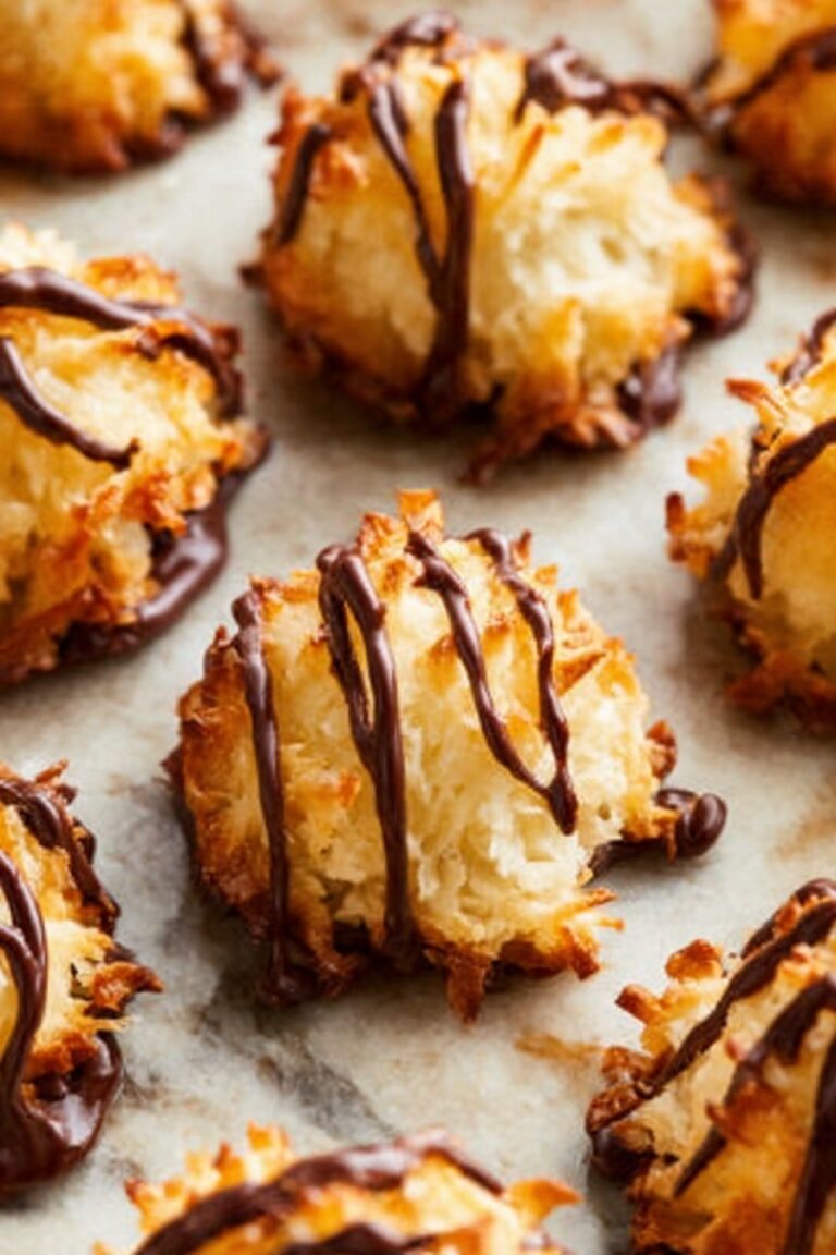 Chocolate Drizzled Coconut Macaroons Recipe