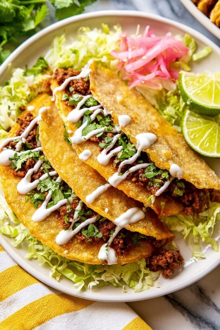 Crispy Baked Beef Tacos with Chipotle Crema Recipe