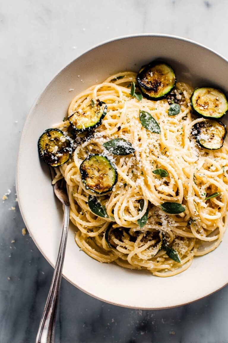 Creamy Zucchini Spaghetti with Parmesan Recipe