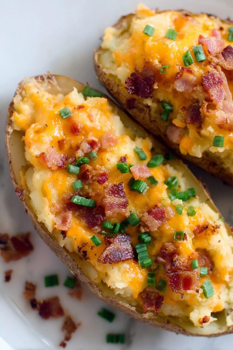 Twice Baked Bacon Parmesan Potatoes Recipe