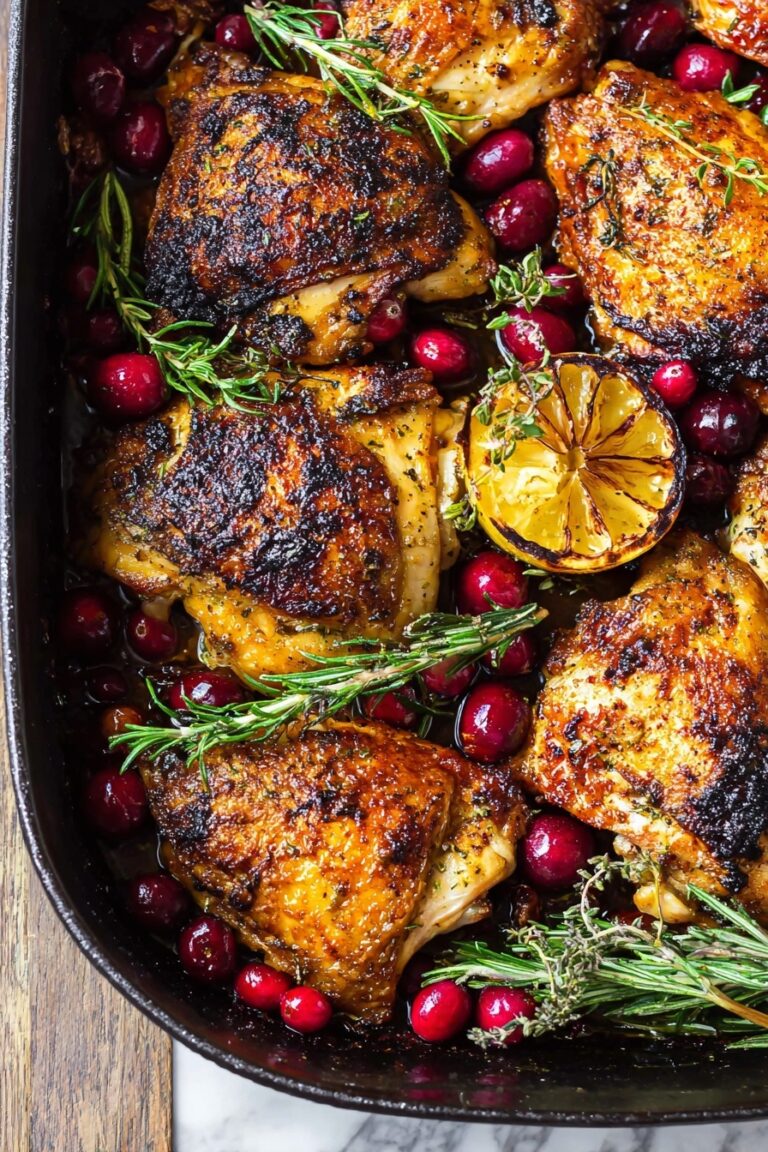 Baked Cranberry Chicken with Rosemary Recipe