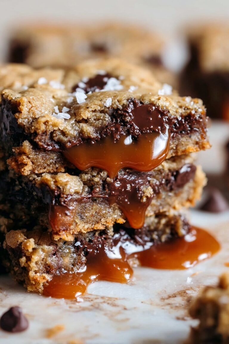 Salted Caramel Chocolate Chip Oat Cookie Bars Recipe