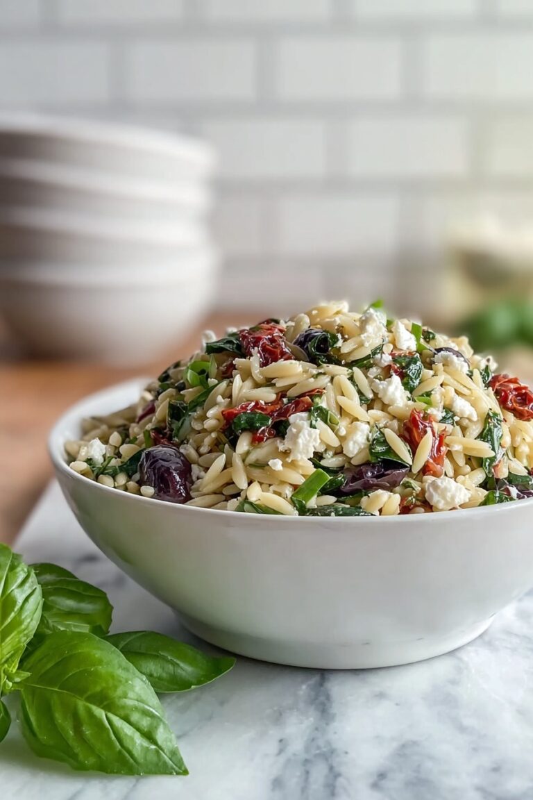Homemade Orzo Pasta Salad with Feta Recipe
