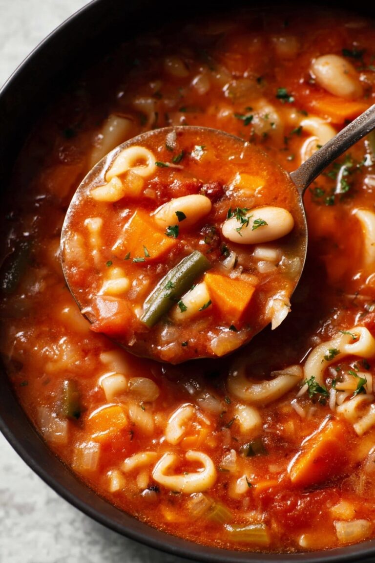 Hearty Minestrone Soup with Pasta and Beans Recipe