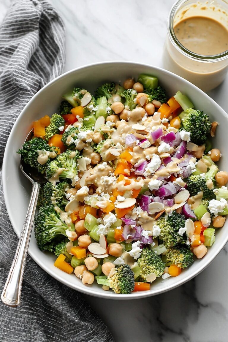 Chickpea Broccoli Salad with Lemon Tahini Recipe