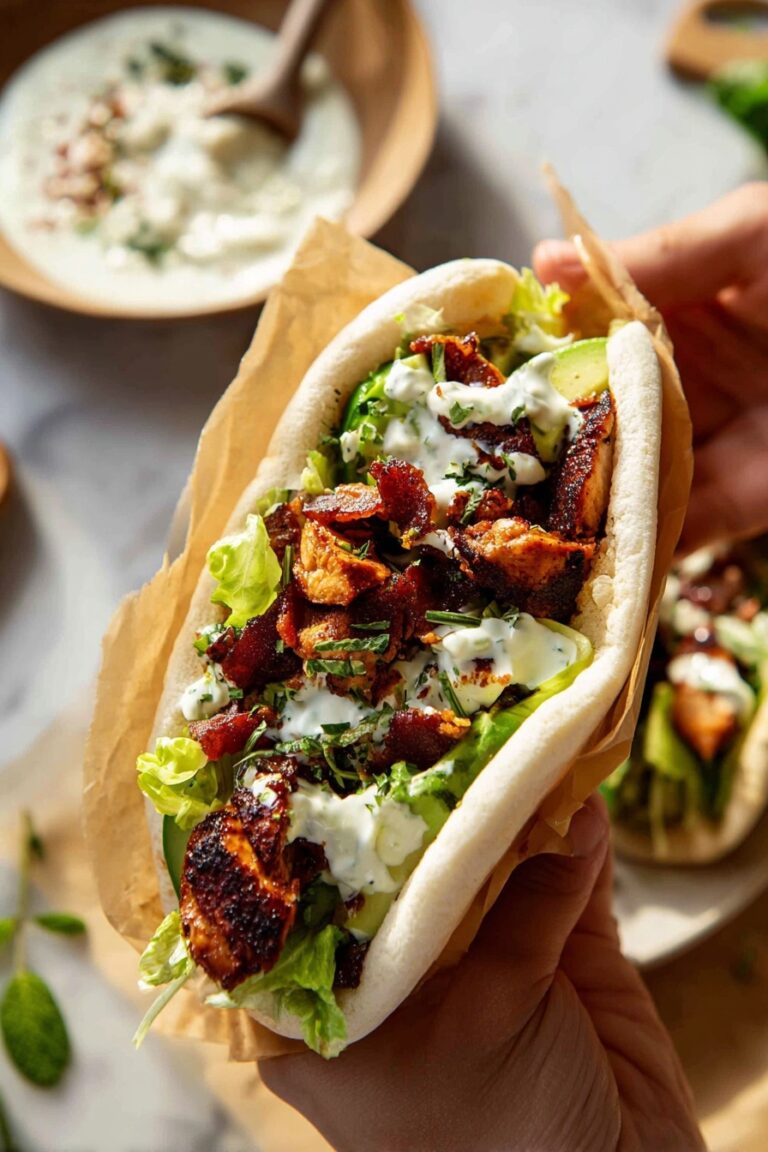 Rosemary Chicken and Avocado Bacon Pitas Recipe