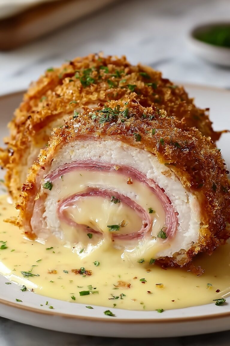 Crispy Chicken Cordon Bleu with Dijon Sauce Recipe
