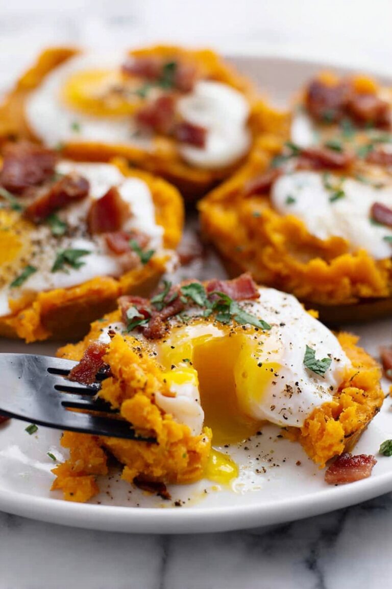 Bacon Egg Stuffed Sweet Potatoes Recipe
