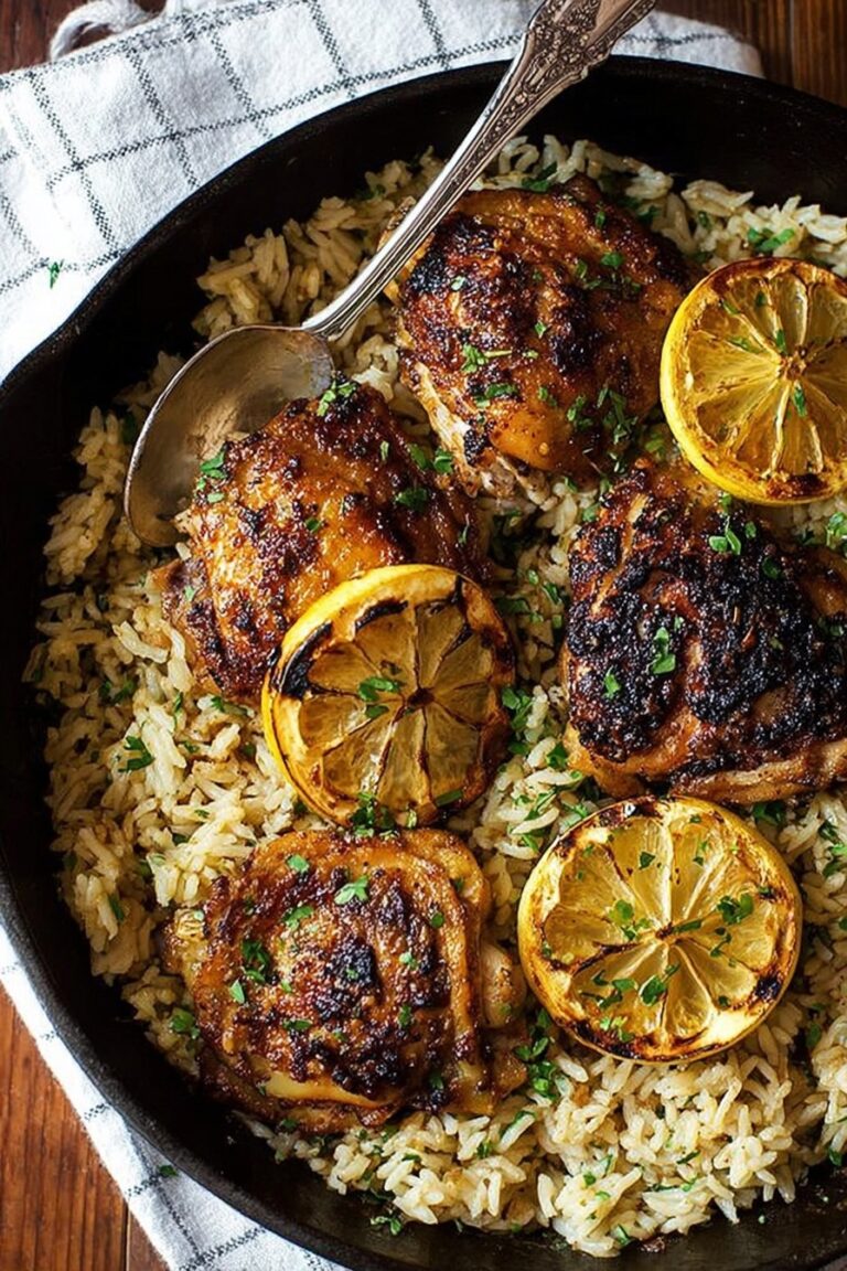 Greek Lemon Chicken and Rice Skillet Recipe