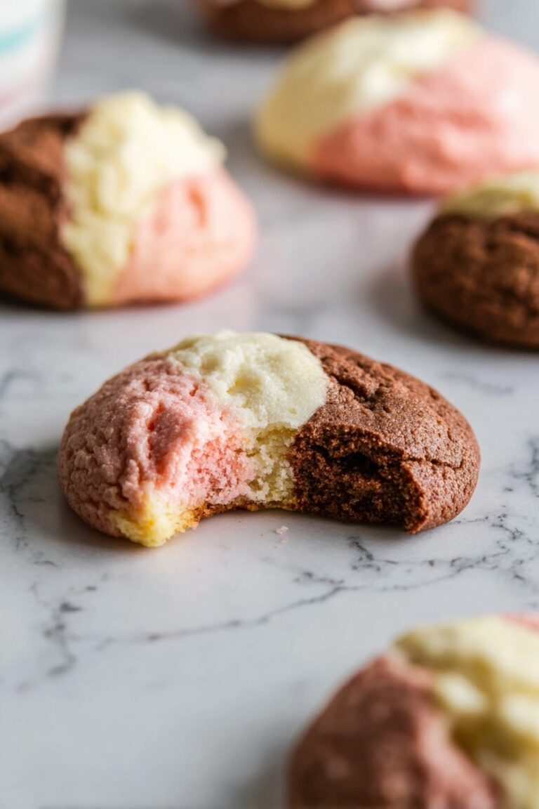 Neapolitan Cookies with Vanilla Chocolate Strawberry Recipe