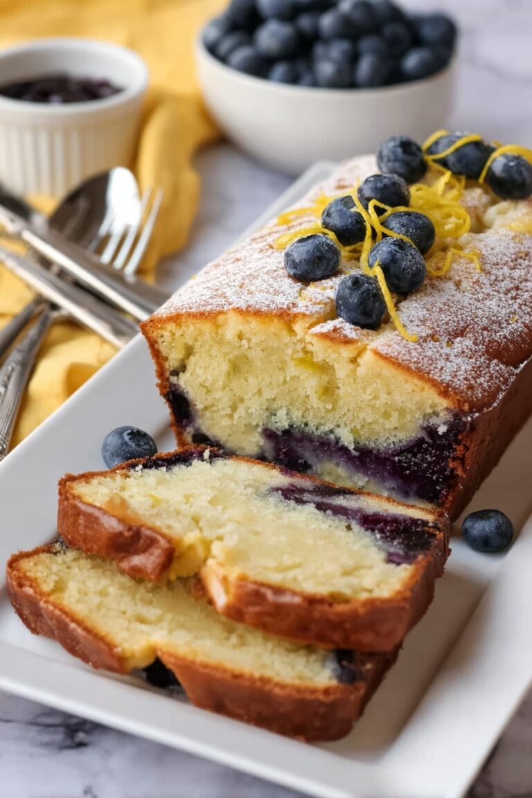 Blueberry Lemon Loaf Cake Recipe