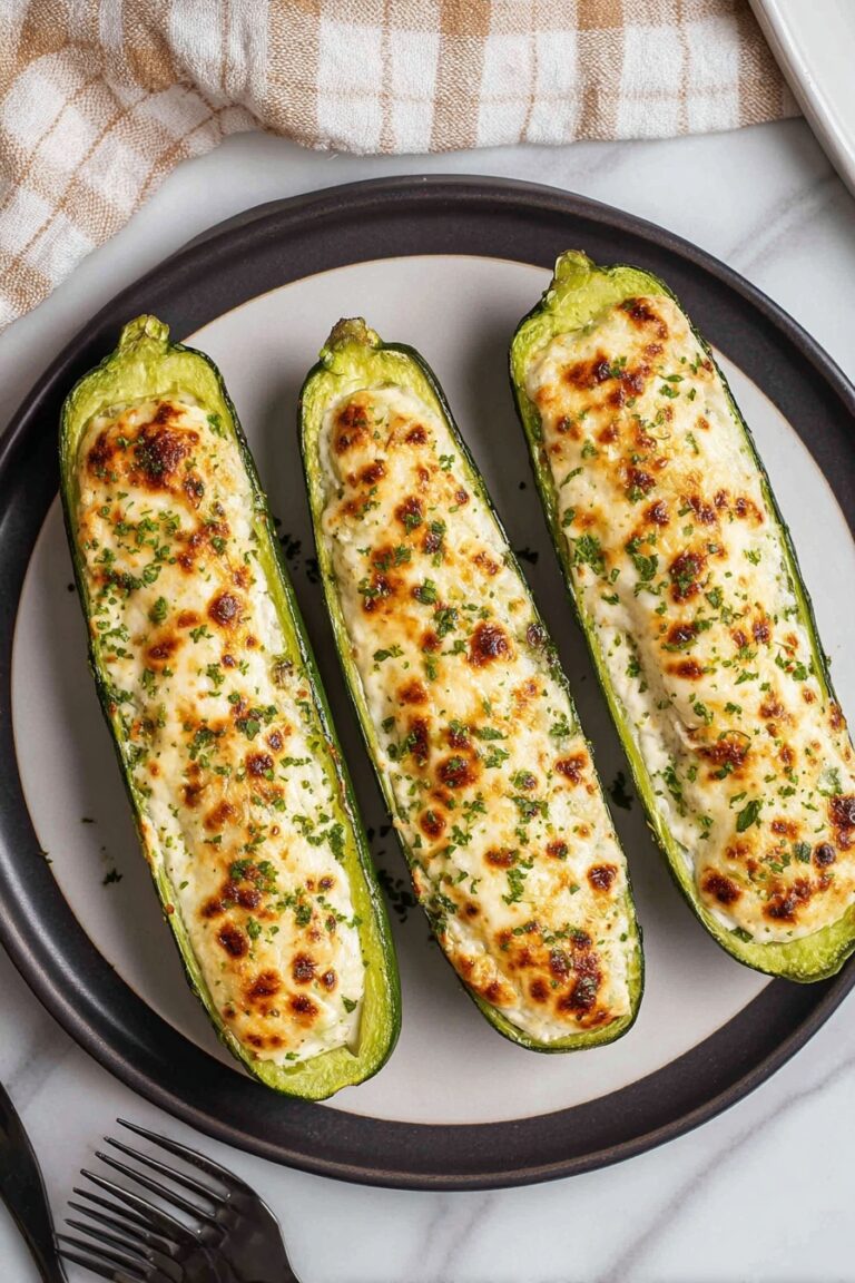 Cheesy Baked Zucchini Boats Recipe
